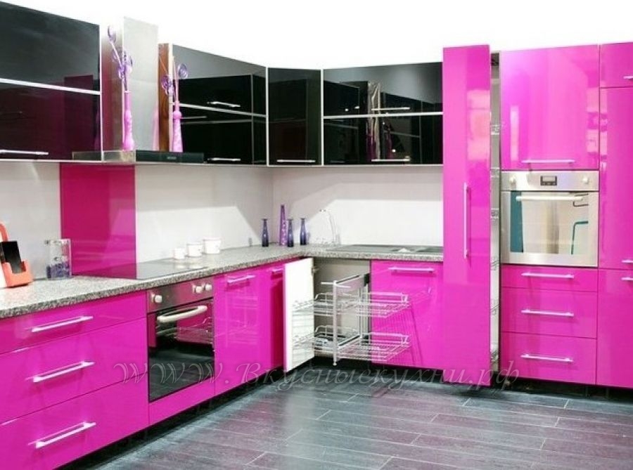 Фото: розовая кухня в стиле модерн
